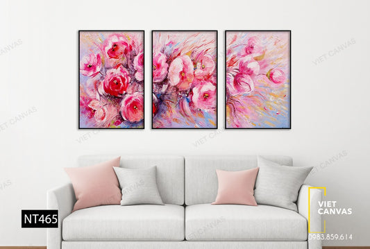Bộ 3 Tranh Cành Hoa Rực Rỡ - NT465