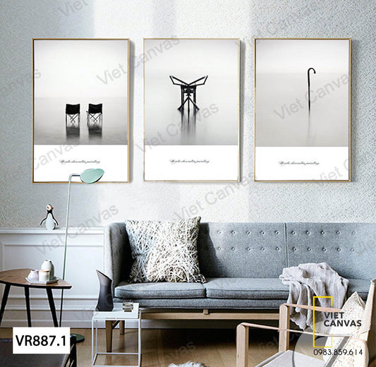 Bộ 3 Tranh Biển Và Vật Dụng - VR887.1