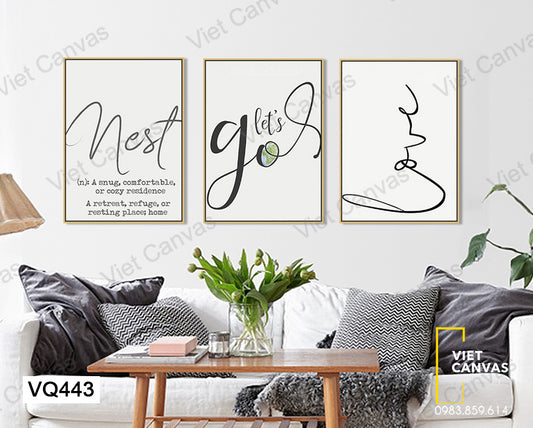 Bộ 3 Tranh Câu Quotes - VQ443