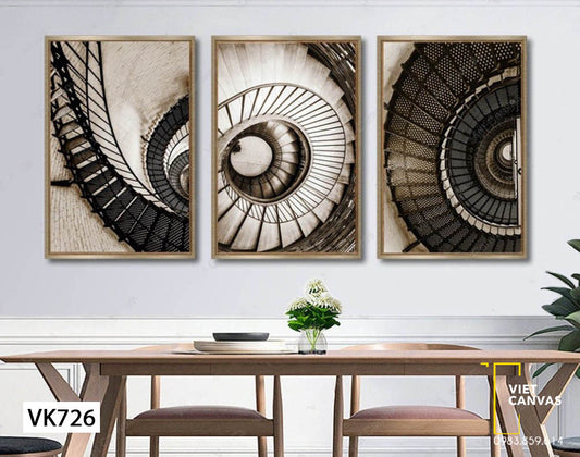 Bộ 3 Tranh Cầu Thang Xoắn Ốc - VK726