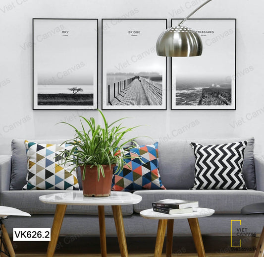 Bộ 3 Tranh Cây Cầu Và Biển Cả - VK626.2