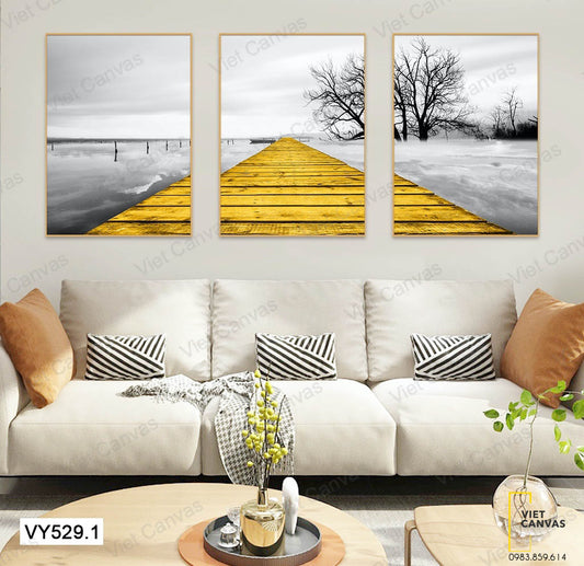 Bộ 3 Tranh Cây Cầu Vàng - VY529.1