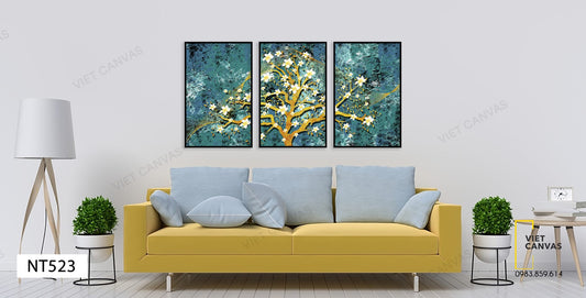Bộ 3 Tranh Cây Hoa Trắng - NT523