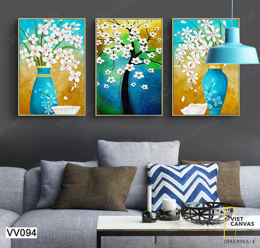 Bộ 3 Tranh Cây Và Bình Hoa - VV094