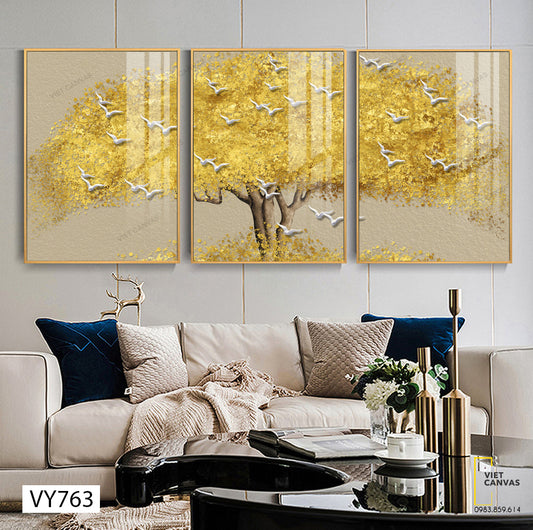 Bộ 3 Tranh Cây Lá Vàng - VY763