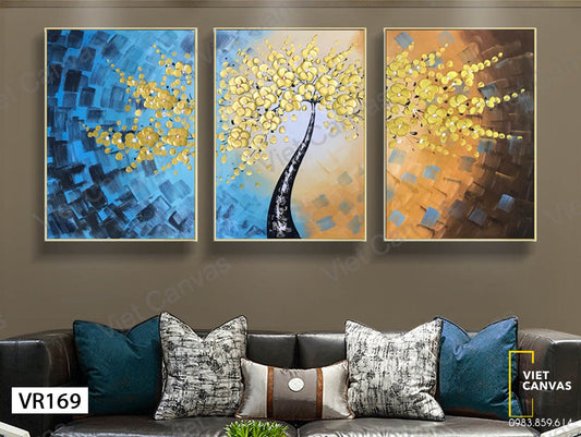 Bộ 3 Tranh Cây Lá Vàng - VR169