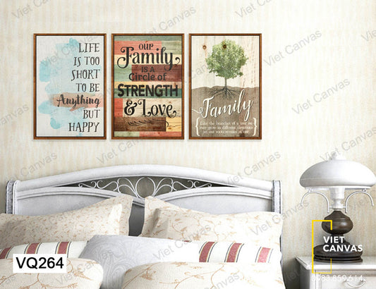 Bộ 3 Tranh Cây Và Quotes - VQ264
