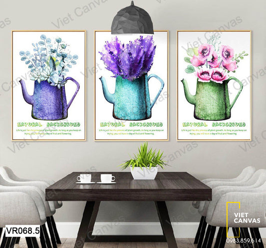 Bộ 3 Tranh Bình Hoa - VR068.5