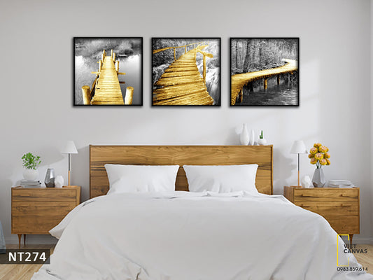 Bộ 3 Tranh Chiếc Cầu Vàng - NT274