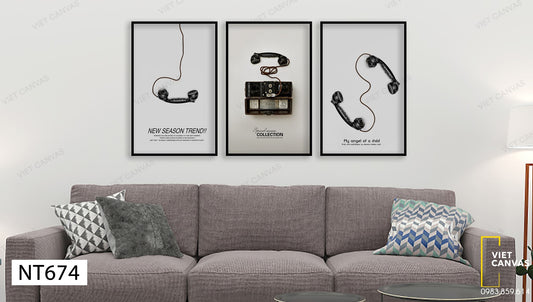 Bộ 3 Tranh Chiếc Điện Thoại Cổ - NT674