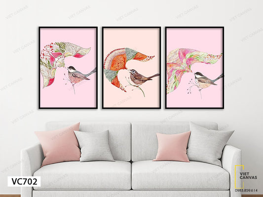 Bộ 3 Tranh Chú Chim Dễ Thương - VC702