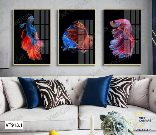 Bộ 3 Tranh Những Chú Cá Sắc Màu - VT913.1