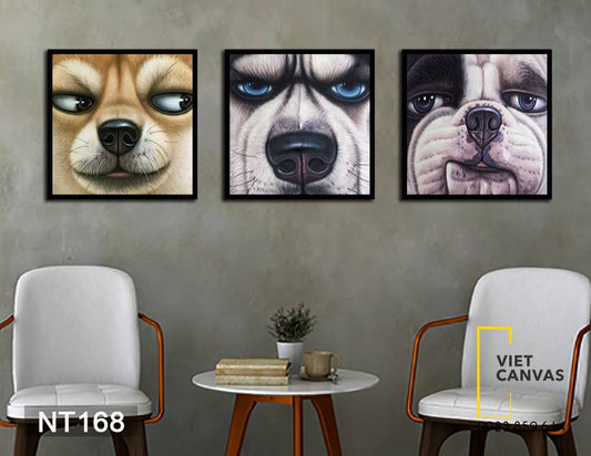 Bộ 3 Tranh Chú Cún Vui Nhộn - NT168