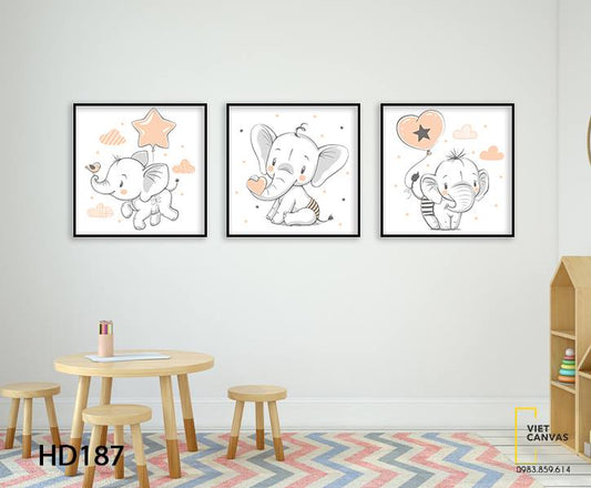 Bộ 3 Tranh Chú Voi Bản Đôn - HD187