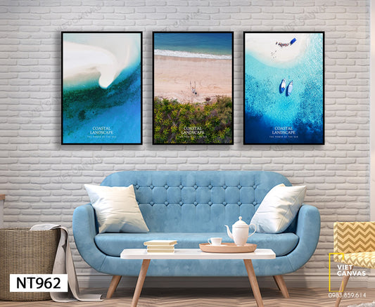 Bộ 3 Tranh Biển Cả Xanh Mát - NT962