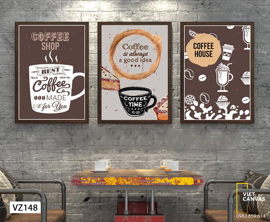 Bộ 3 Tranh Coffee House - VZ148