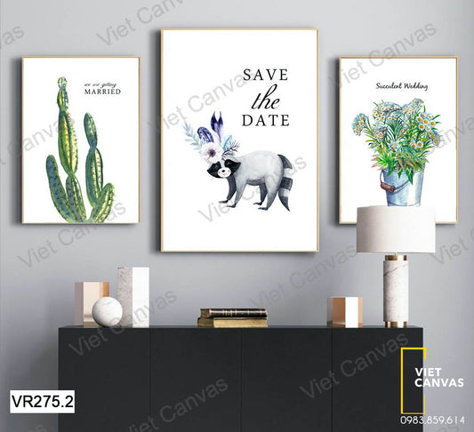 Bộ 3 Tranh Con Chồn Và Cây Xương Rồng - VR275.2