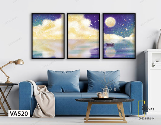 Bộ 3 Tranh Con Đò Cổ Tích - VA520