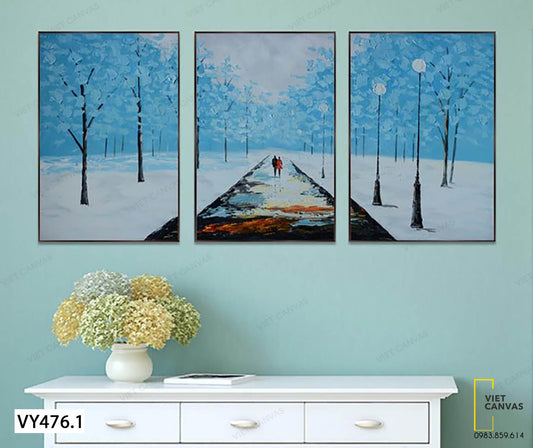 Bộ 3 Tranh Con Đường Mùa Đông - VY476.1