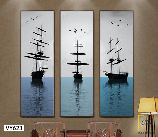 Bộ 3 Tranh Con Thuyền Trên Biển - VY623