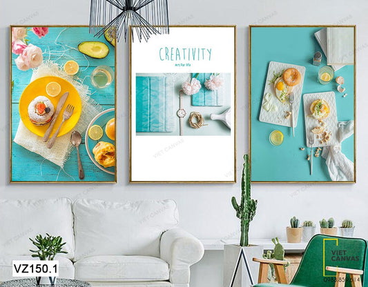 Bộ 3 Tranh Thức Ăn Nhẹ - VZ150.1