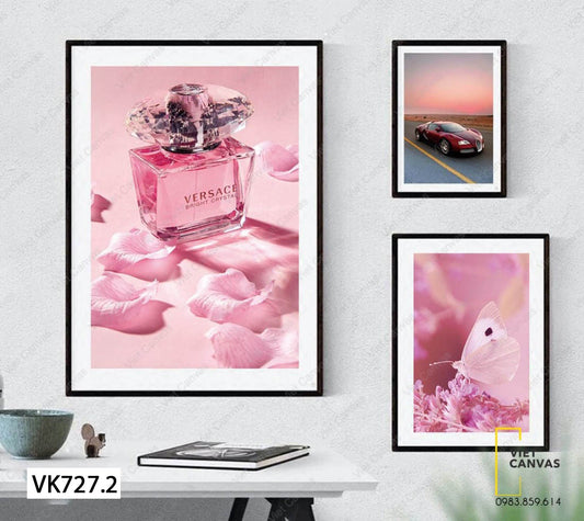 Bộ 3 Tranh Cái Bướm, Lọ Nước Hoa Và Ô Tô - VK727.2