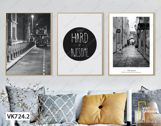 Bộ 3 Tranh Đường Phố Và Quotes - VK724.2