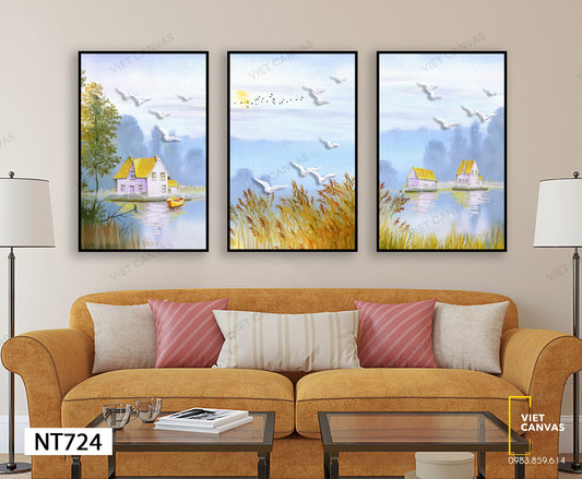 Bộ 3 Tranh Cuộc Sống Yên Bình - NT724