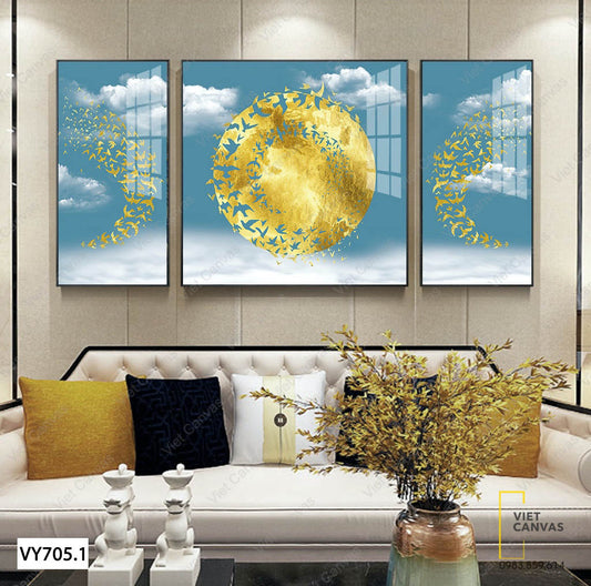 Bộ 3 Tranh Đàn Chim Giữa Khoảng Không - VY705.1