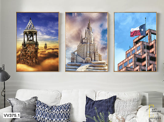 Bộ 3 Tranh Tòa Tháp - VV375.1