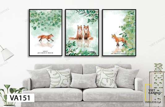 Bộ 3 Tranh Đôi Bạn Thân Giữa Rừng Xanh - VA151