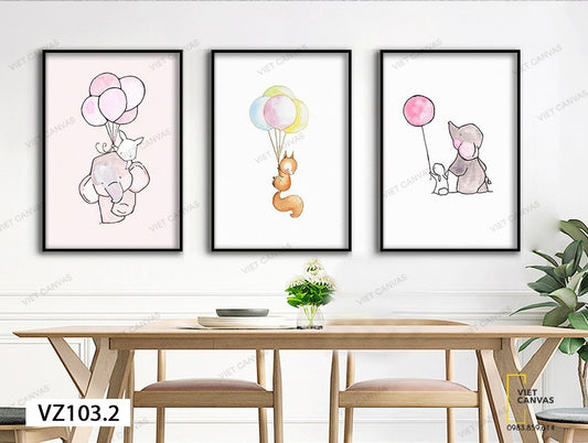 Bộ 3 Tranh Động Vật Ngộ Nghĩnh - VZ103.2