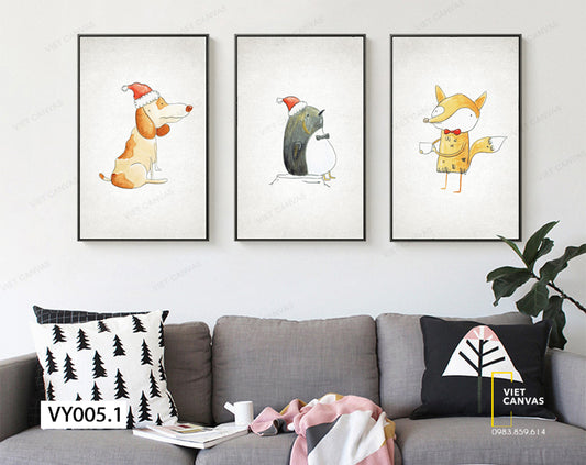 Bộ 3 Tranh Động Vật Ngộ Nghĩnh - VY005.1