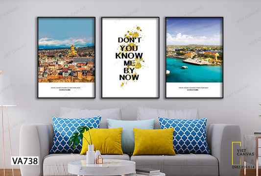 Bộ 3 Tranh Thành Phố Và Quotes Don't You Know Me By Now - VA738