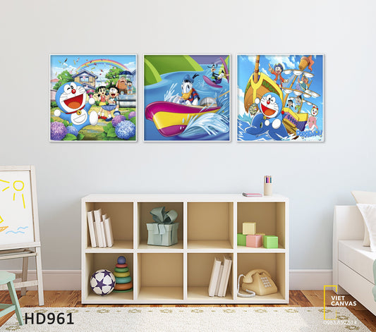 Bộ 3 Tranh Doraemon Cùng Đám Bạn - HD961