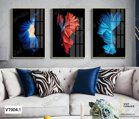 Bộ 3 Tranh Đuôi Cá Sắc Màu - VT904.1