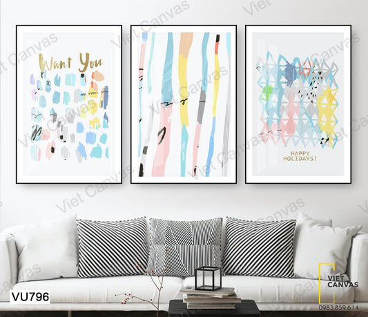 Bộ 3 Tranh Trừu Tượng - VU796
