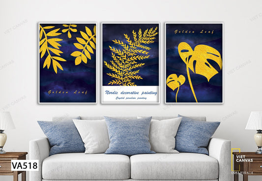 Bộ 3 Tranh Lá Cây Vàng - VA518