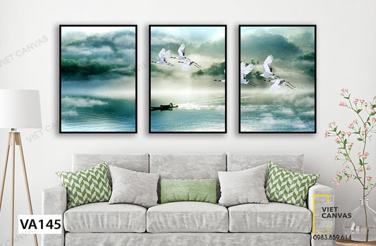 Bộ 3 Tranh Chim Bay Về Rừng - VA145