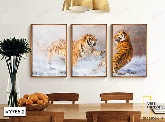 Bộ 3 Tranh Hai Con Hổ Dũng Mãnh - VY765.2