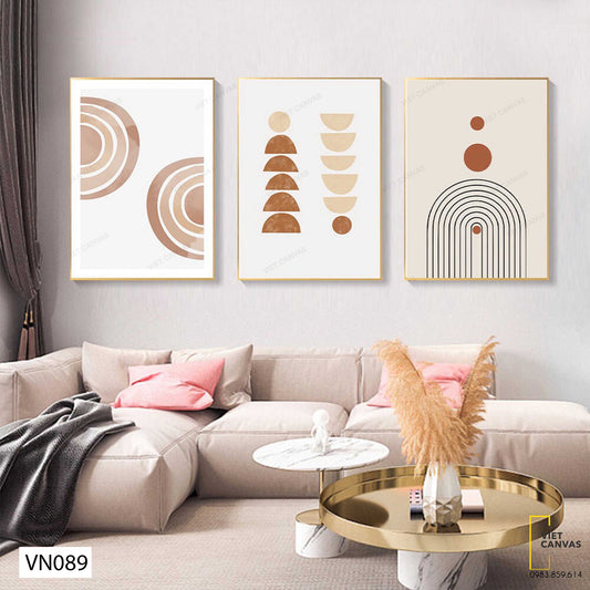 Bộ 3 Tranh Hình Học Tối Giản - VN089
