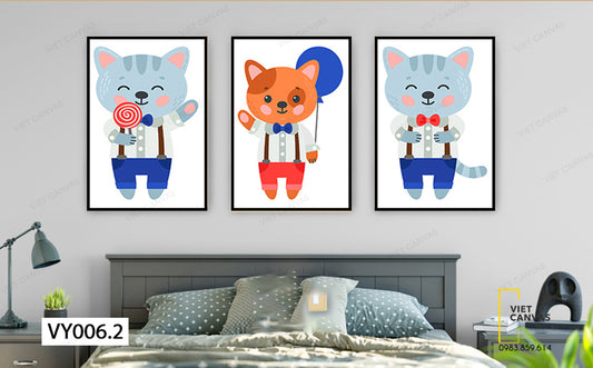 Bộ 3 Tranh Hình Thú Vui Nhộn - VY006.2