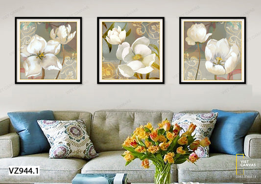 Bộ 3 Tranh Hoa Đua Nỡ - VZ944.1