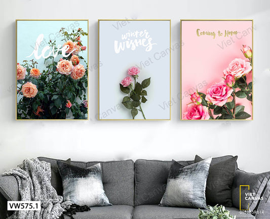 Bộ 3 Tranh Hoa Hồng - VW575.1