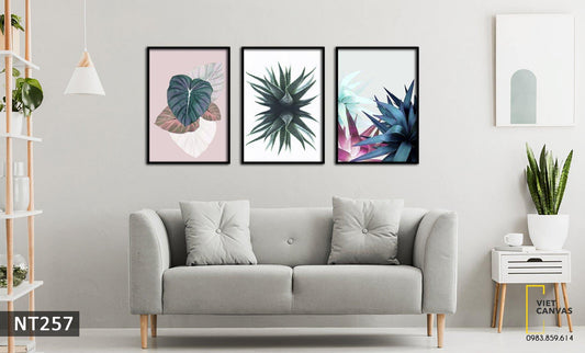 Bộ 3 Tranh Hoa Lá Nghệ Thuật - NT257