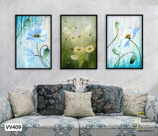 Bộ 3 Tranh Hoa Lá - VV409