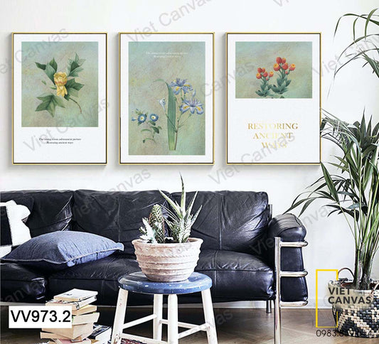 Bộ 3 Tranh Hoa Lá - VV973.2