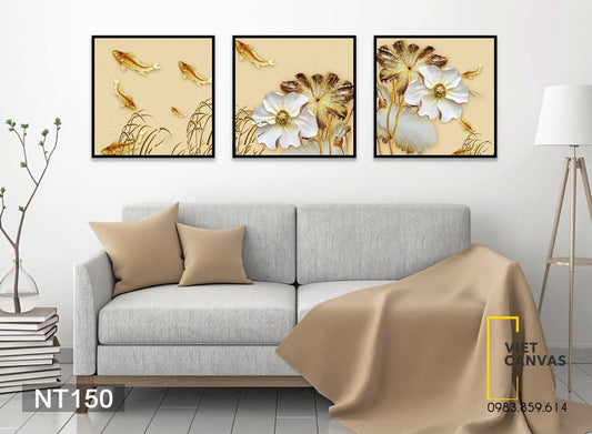 Bộ 3 Tranh Hoa Nhẹ Nhàng - NT150