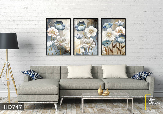Bộ 3 Tranh Hoa Nhẹ Nhàng - HD747