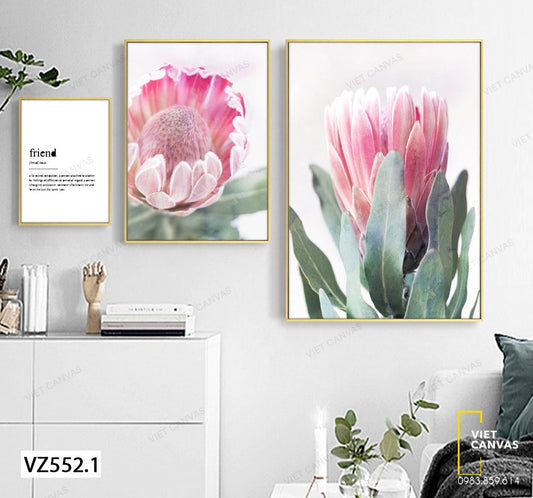 Bộ 3 Tranh Hoa Nở Và Quotes - VZ552.1